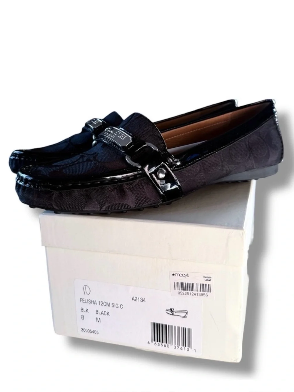 Coach Felisha Woven Classic Print Logo Loafers Shoes Size 8
